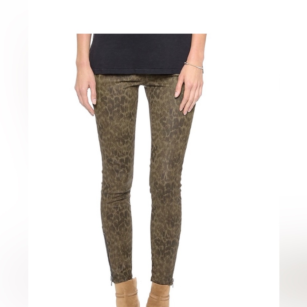Current/Elliott Brown Leopard Print Skinny Jeans